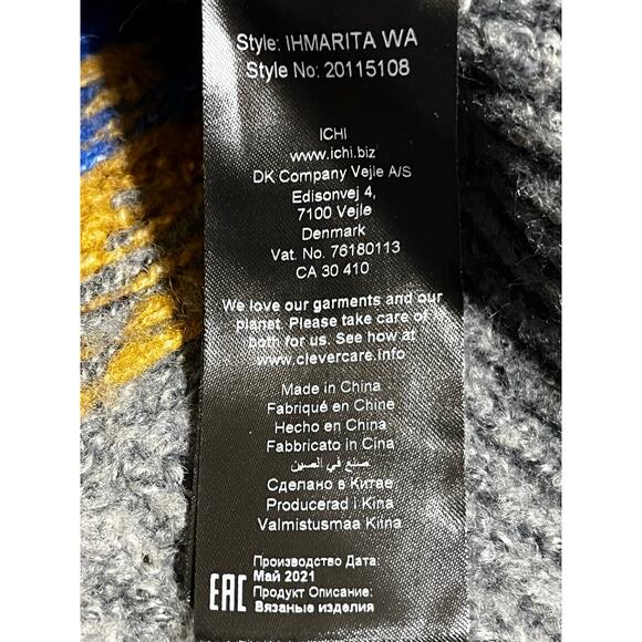 Ichi Knit Sweater Vest | Multicolored Retro Cozy Layer – Women’s XL - Picture 6 of 7